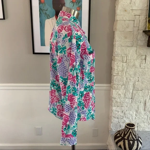 Vintage Multicolor Graphic Button Down Shirt 80s 90s SIze Medium - Picture 3 of 12